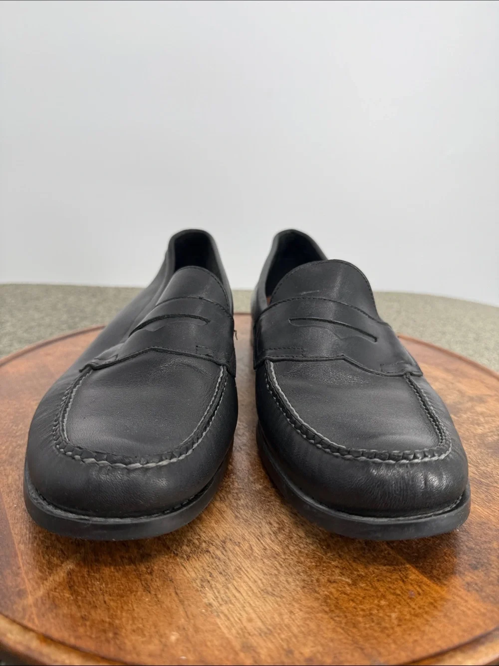 GH Bass Shoes Mens 13 D Black Leather Martin Penny Loafer Slip On Casaual